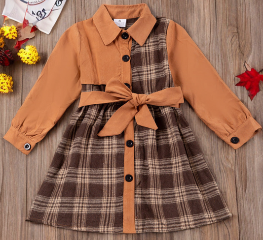 Brown Plaid Dress