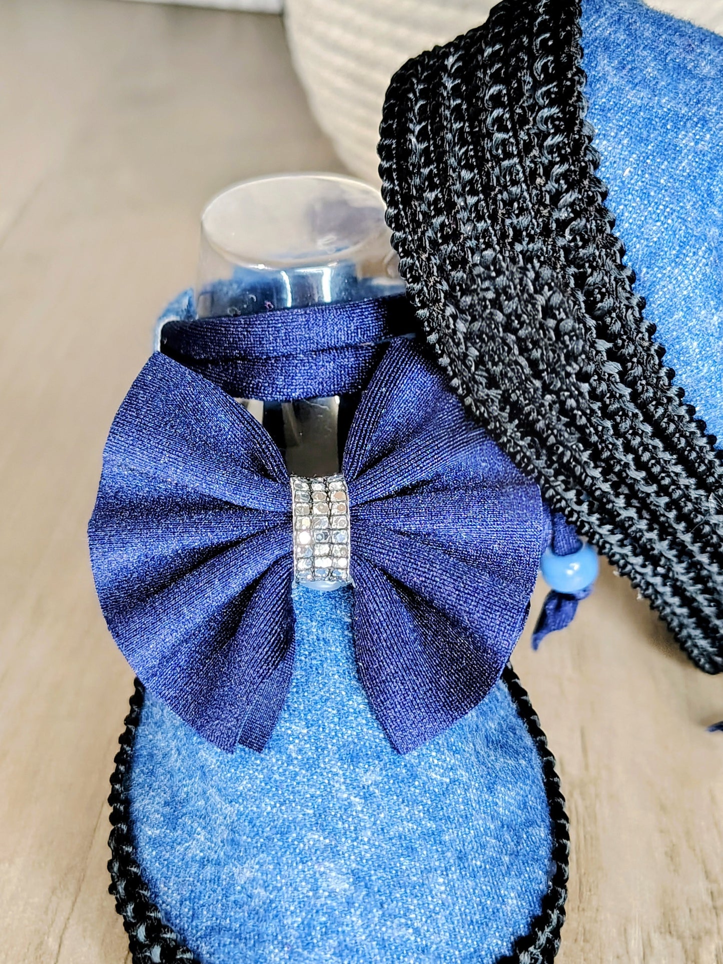 Denim Bow Booties