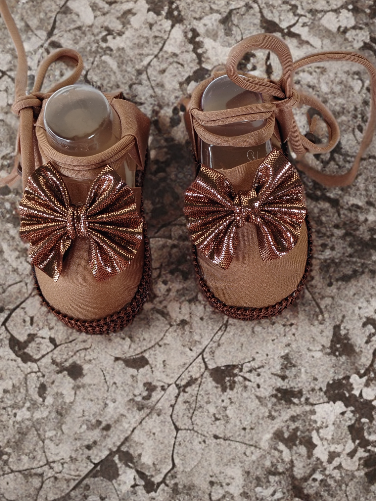 Bronze Bow Booties