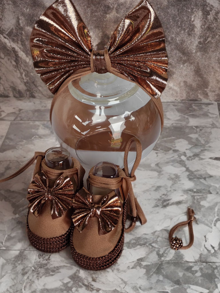 Bronze Bow Booties
